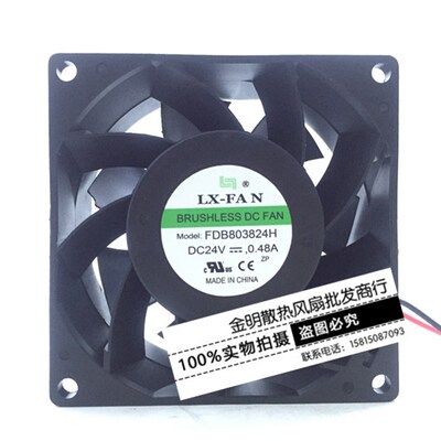 原装LX-FAN 8038 8CM FDB803824H 24V 0.48A 变频器散热风扇