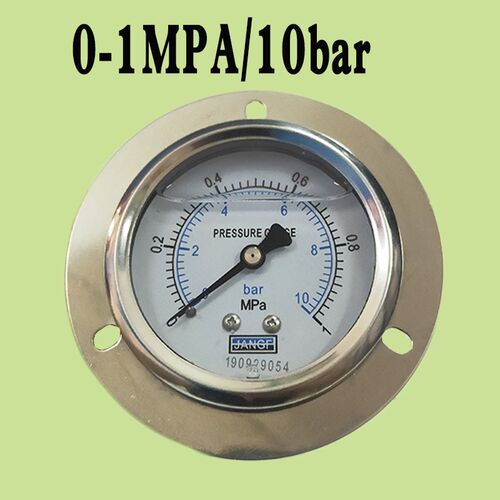 轴向带边压力表耐震油压表YN-60ZT液压表25MPA/250/10bar/1.6MPA