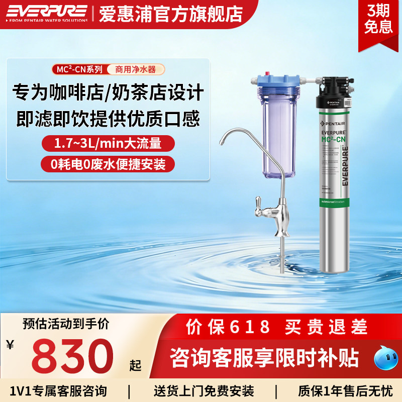 【网红咖啡店推荐】爱惠浦商用净水器MC2单双联大流量自来水过滤