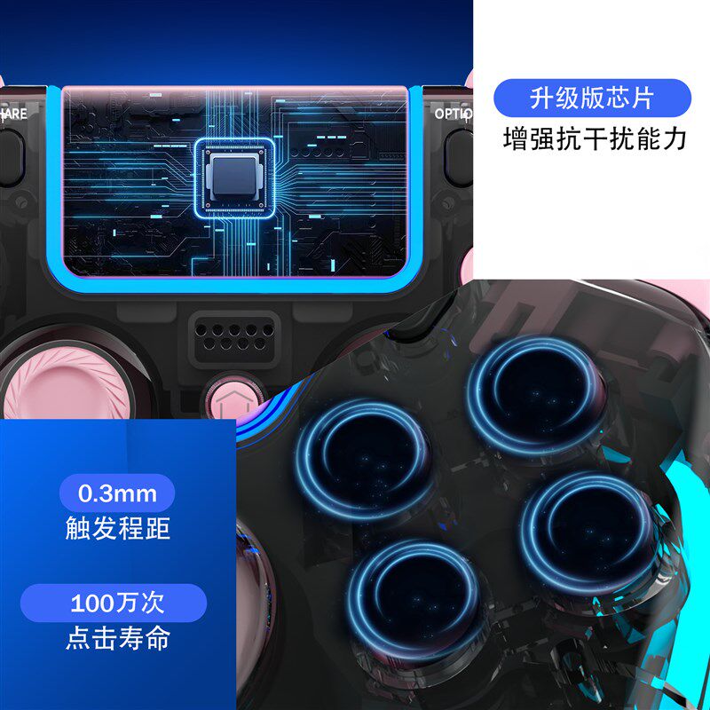 霍尔电磁摇杆PS4蓝牙无线RGB游戏手柄手机电脑PC黑神话悟空steam