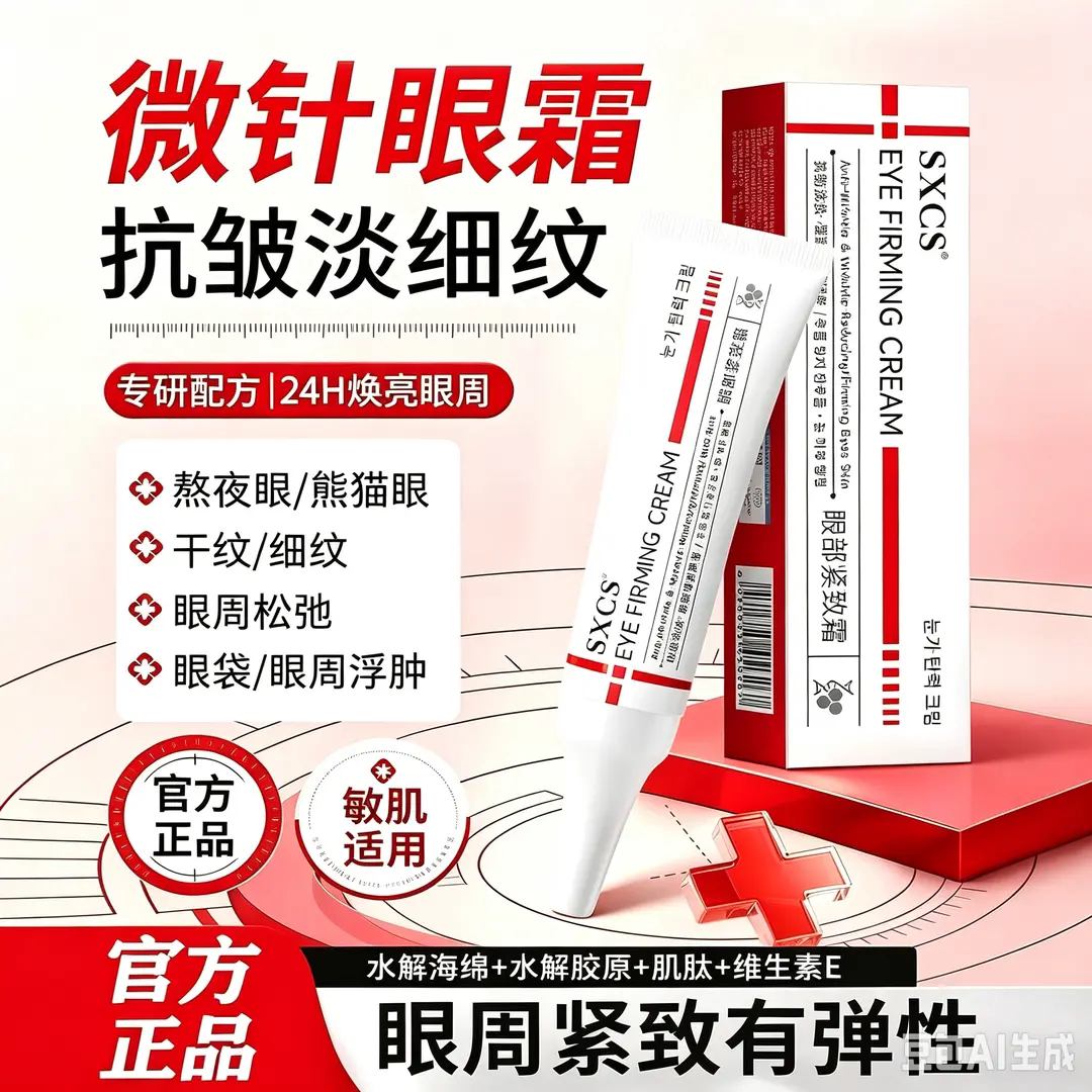 SXCS素秀臣氏眼部紧致霜补水保湿亮白有弹性抗皱淡化细纹微针眼霜