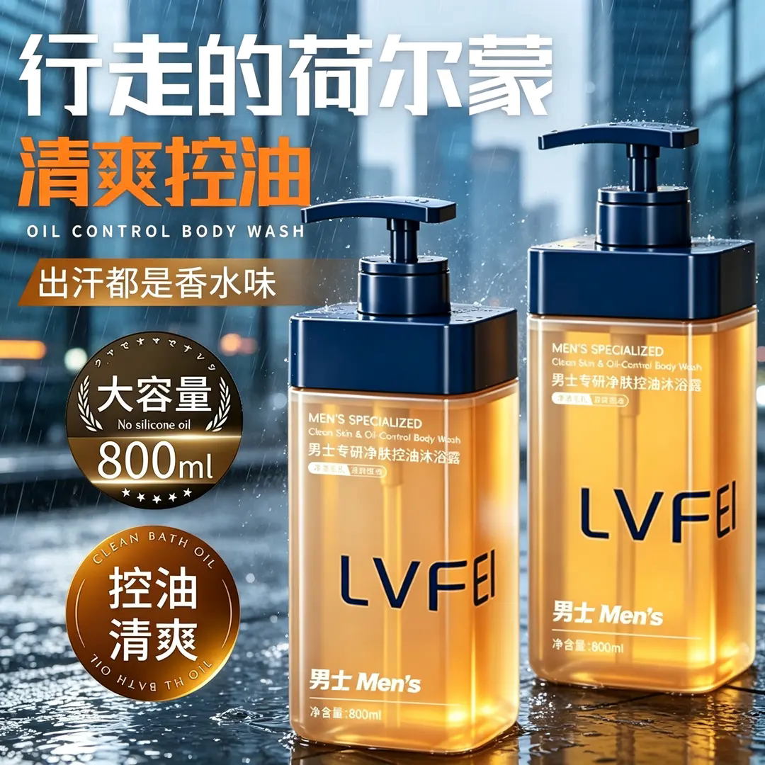 LVFEI律菲男士专研净肤控油沐浴露补水保湿细腻清爽改善肌肤暗沉