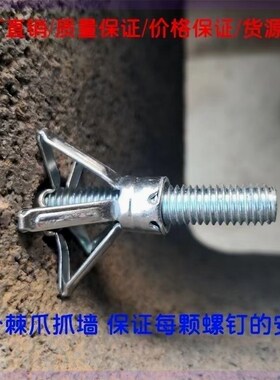 空心砖专用加长膨胀膨胀螺栓中空壁虎石膏板螺丝飞机膨胀螺丝大全