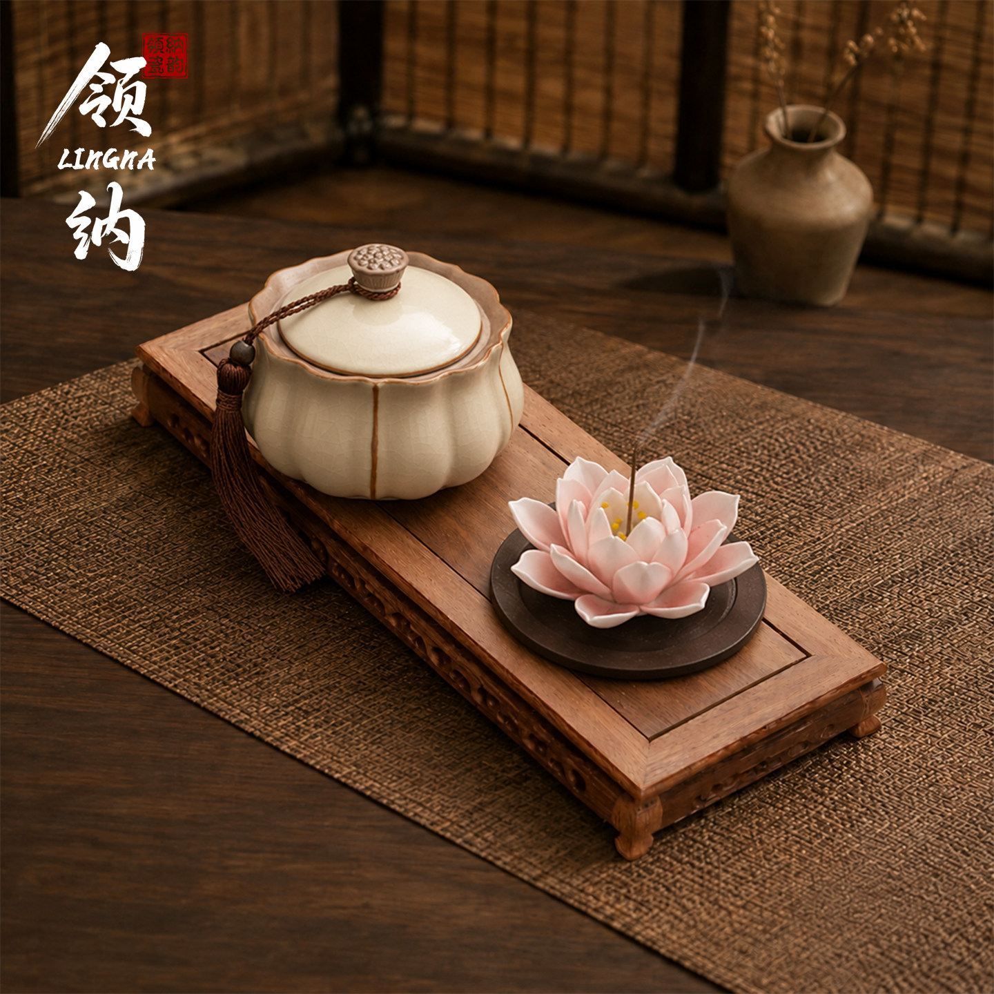 实木增高底座茶具奇石展示台图片