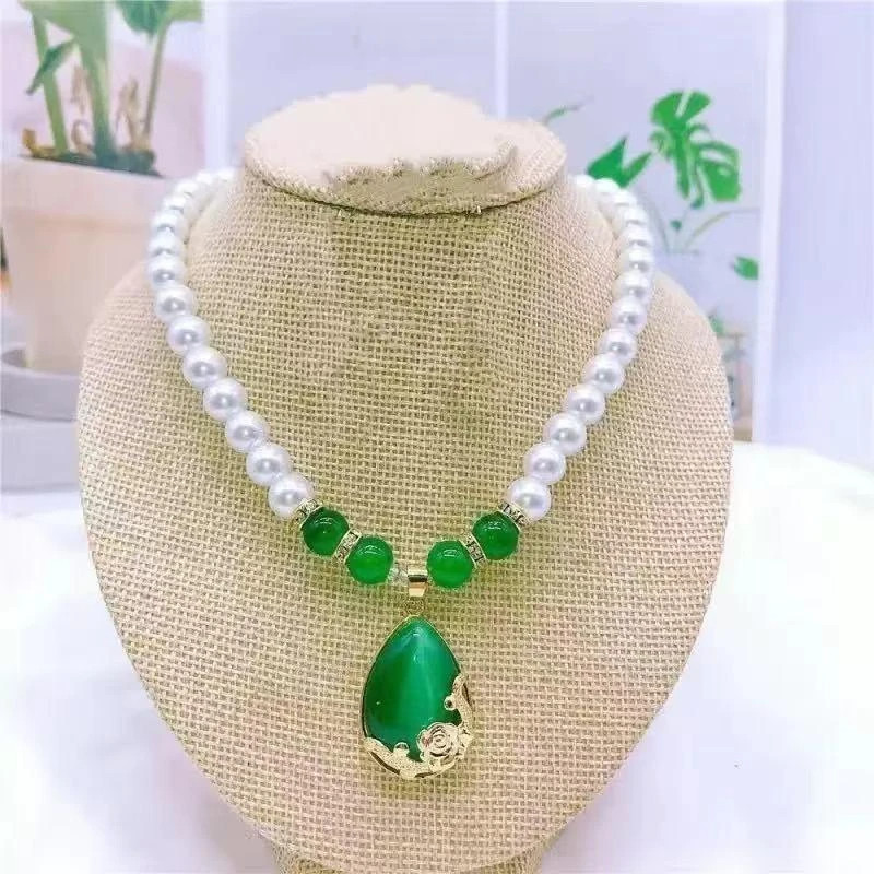 合成珍珠项链女韩版简约中老年母亲节锁骨项链气质百搭保色oo