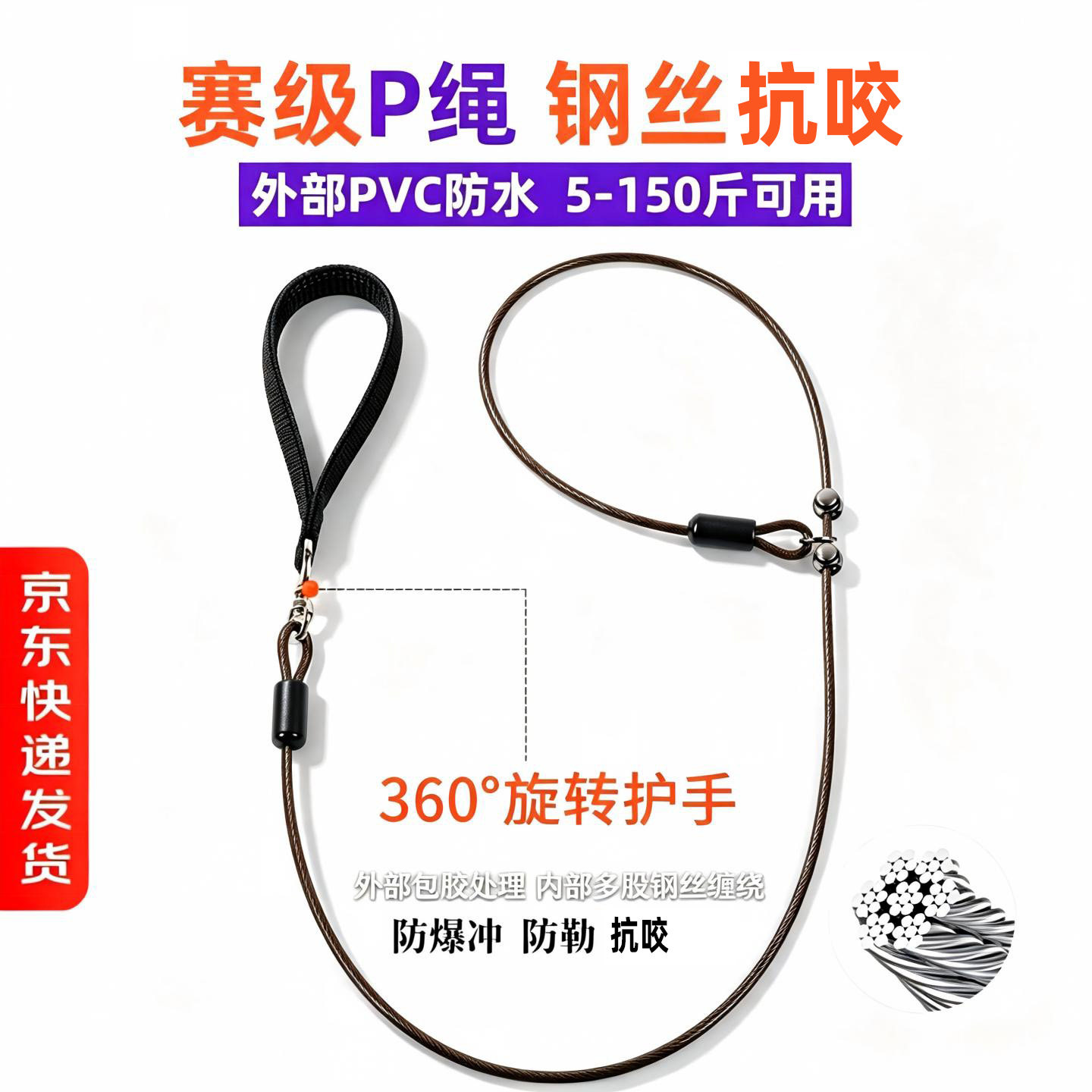 斯派科包胶钢丝P绳防水抗咬
