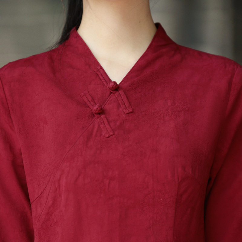 2026新款春季茶服棉麻唐装女中国风汉服大人唐服女款旗袍半身上衣图片