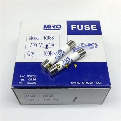 R058 RO58茗熔MRO陶瓷保险丝管500V1A 500V 1A 6*30/6.3*31.5