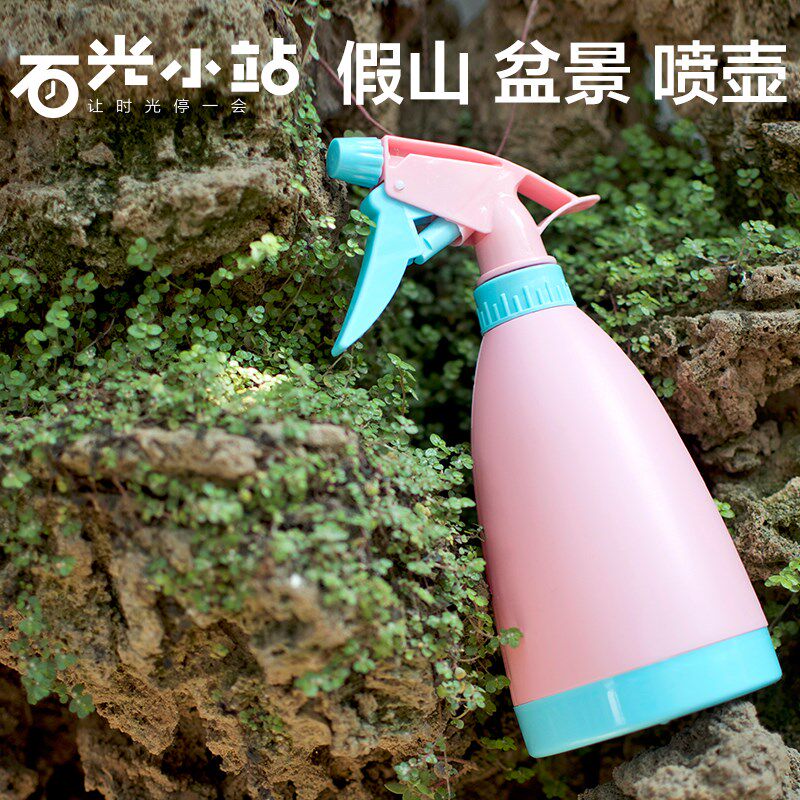 吸水石假山上水石盆景居家园艺手压式洒水加湿喷壶喷叶浇花神器