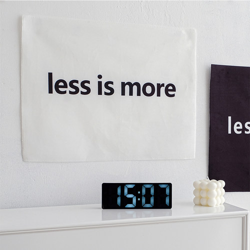 less is more 少即是多 极简生活方式 黑白北欧风挂布ins背景布