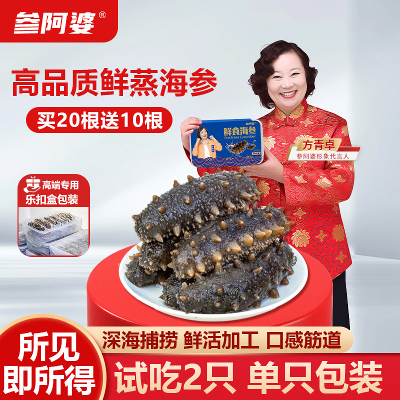 参阿婆大号鲜蒸即食海参新鲜单个刺参冷冻生鲜非淡干干参可配礼盒