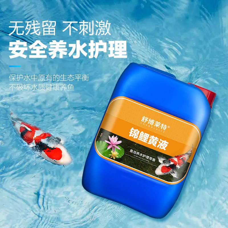 锦鲤鱼塘消毒鱼池专用白点水霉烂身烂尾鳞黄粉水剂养鱼通用护理液