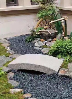 黑色砾石水洗石日式庭院枯山水碎石子深灰色洗米石子黑色石子石头