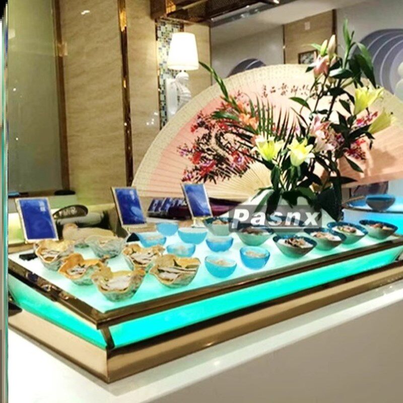 亚克力自助餐冰槽展示台酒店水果饮料海鲜三文鱼鱼生刺身冰盘商用
