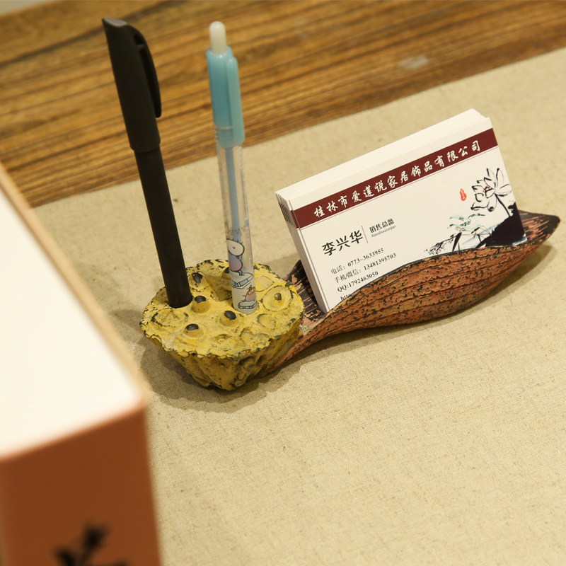 高档创意多功能名片盒个性家居装饰品摆件办公名片盒创意笔插礼品