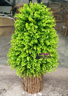 组合仿真木桩盆花 花艺木桩杉皮栏栅圆木墩田园原木桩装饰道具