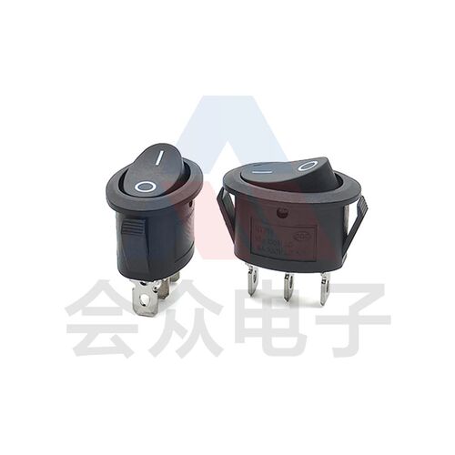 KCD1椭圆黑色3脚2档船型开关6/10A船形翘板热水壶电源按钮厂家