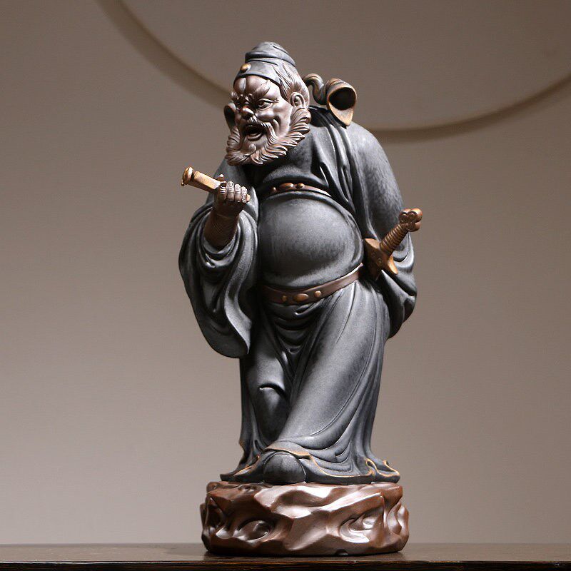 禅意陶瓷人物钟馗神像镇宅招财摆件新中式玄关装饰乔迁新居礼品