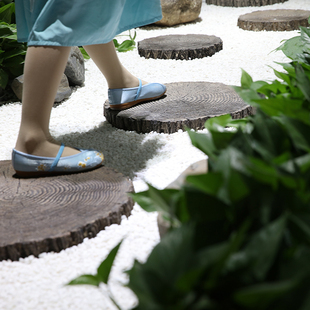 户外草坪脚踏石新中式景观别墅庭院花园民宿小院子装饰禅意汀步石