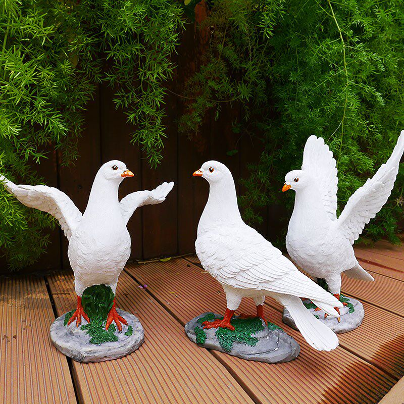 户外庭院仿真鸽子摆件花园阳台景观草坪屋顶白鸽模型装饰假鸟摆设