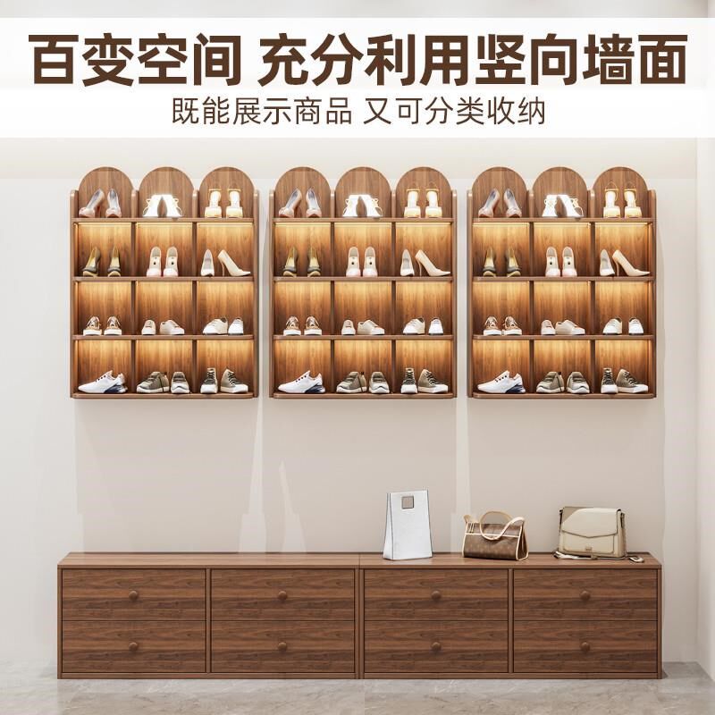 鞋店上墙展示架童鞋多层置物架展示架商场壁挂式展柜鞋包架陈直销