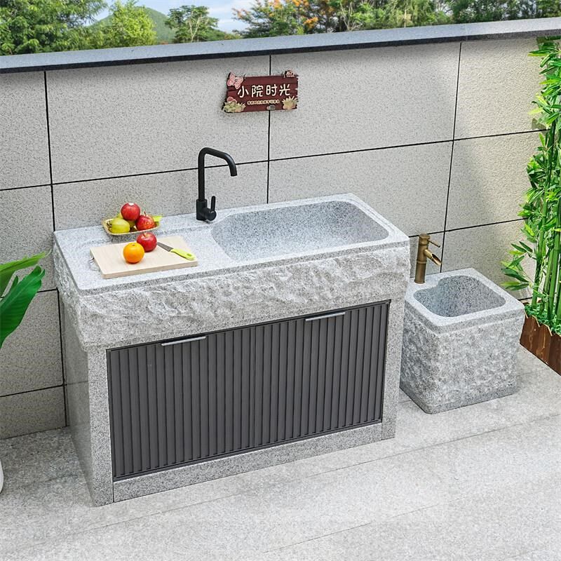 户外庭院水池天然石头水槽花岗岩台盆整石雕刻大理石洗衣池直销