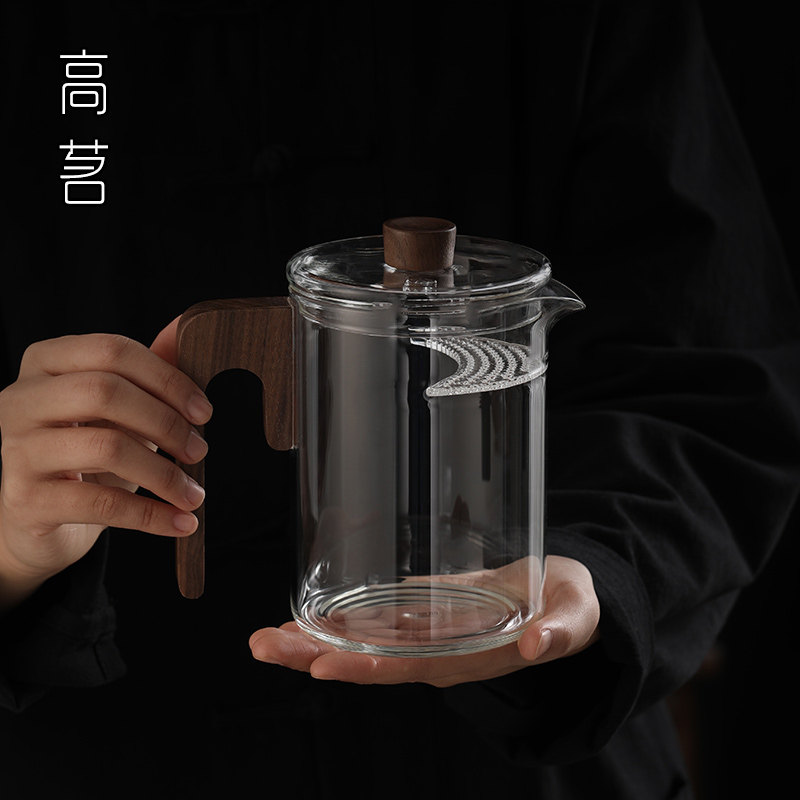玻璃泡茶壶月牙过滤冲茶花茶家用器高档沏茶绿茶泡专用公道杯茶具
