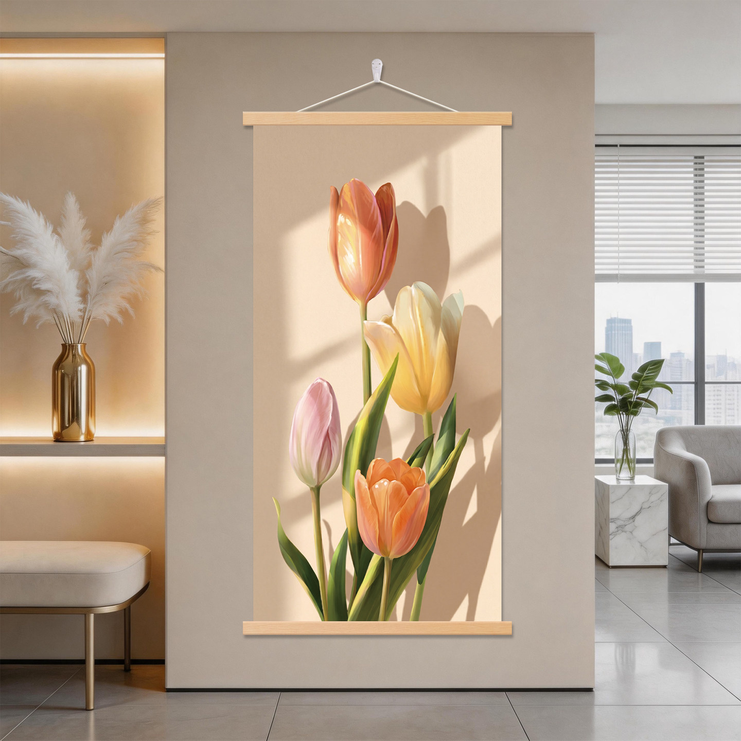 现代简约郁金香花卉装饰画