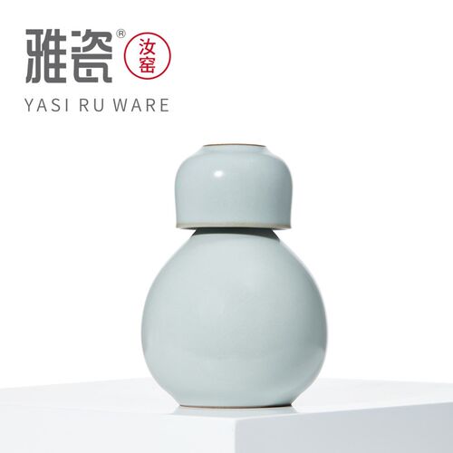 雅瓷汝窑陶瓷白酒杯小分酒器家用酒壶日式清酒杯小酌送长辈礼盒装