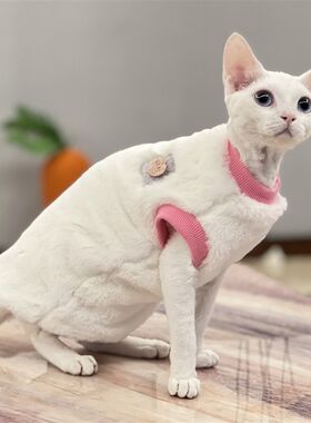 貂毛背心斯芬克斯无毛猫德文衣服保暖矮脚仿兔毛柔软舒适不掉毛