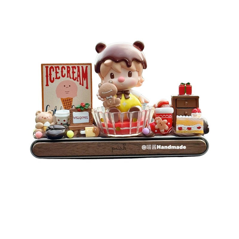 小甜豆定格时光甜品盒子系列奶油胶停车牌胡桃木车载摆件创意礼物