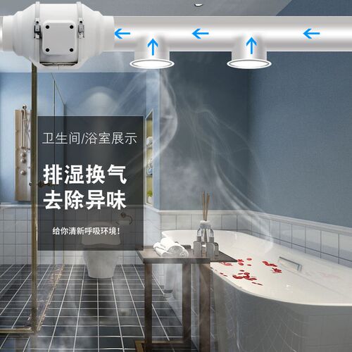 管道风机排气扇排风扇强力抽风机大吸力换气扇排风机110/160pvc管