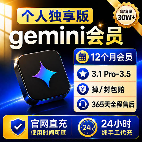 Gemini3pro会员代充3分钟搞定