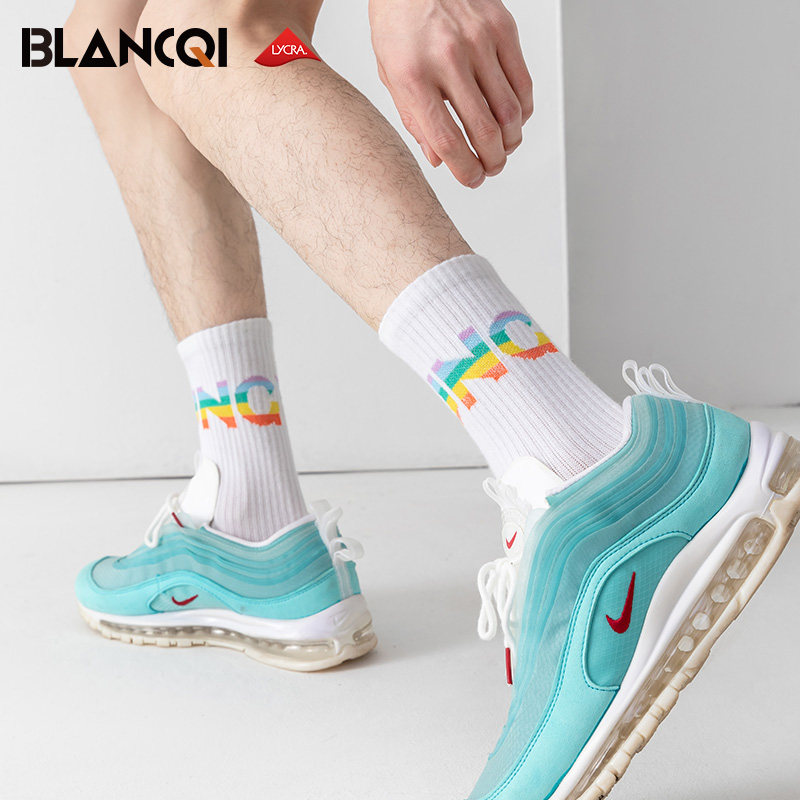 Blancqi/勃朗奇健身跑步运动袜男女透气吸汗中筒运动袜子女款