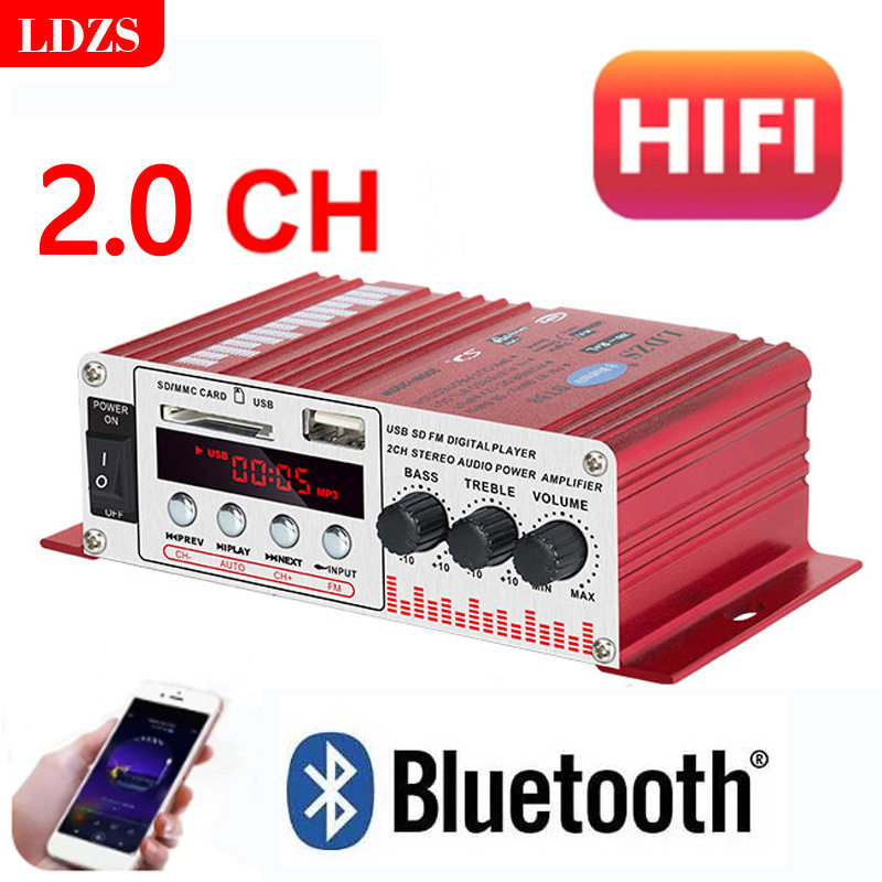蓝牙功放机家用大功率插卡小型车载音响汽车12v蓝牙功放礼品