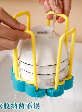 碗架简易沥水架淋水简约置碗碟架厨房家用放碗架小型溧水旋转伸缩