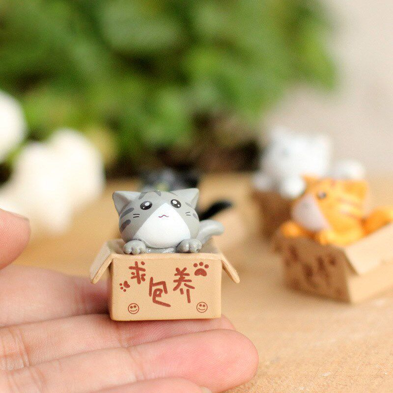 微景观鱼缸造景环保创意小摆件私房猫无毒卡通养鱼求包养猫猫装饰