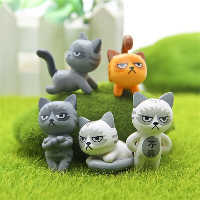 卡通求包养小猫猫咪园艺摆件多肉植物盆栽苔藓微景观生态瓶装饰