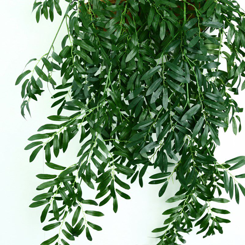 仿真橄榄叶榕树叶柳树叶竹叶壁挂装饰假树叶绿植墙面花绿叶子吊顶