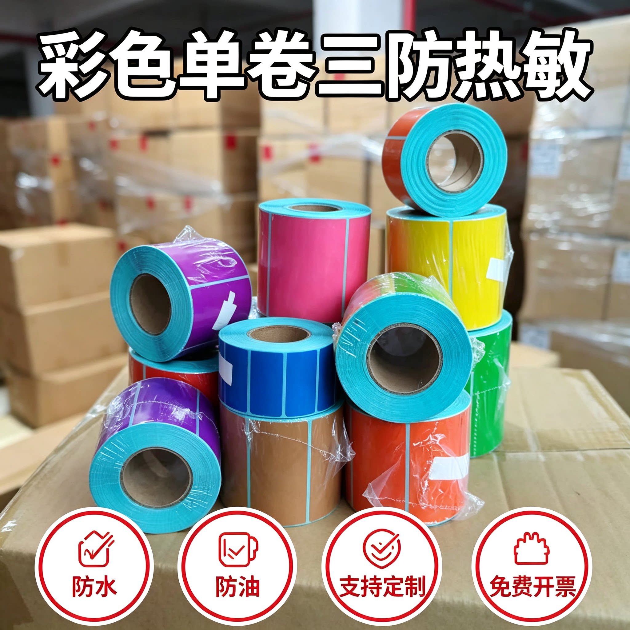 三防热敏彩色不干胶标签纸定制