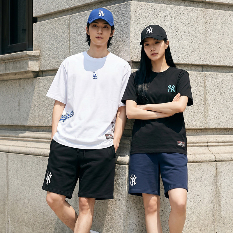 FANATICS x MLB联名款NY/LA短袖T恤运动男女休闲短裤2026夏新款 - 实物图