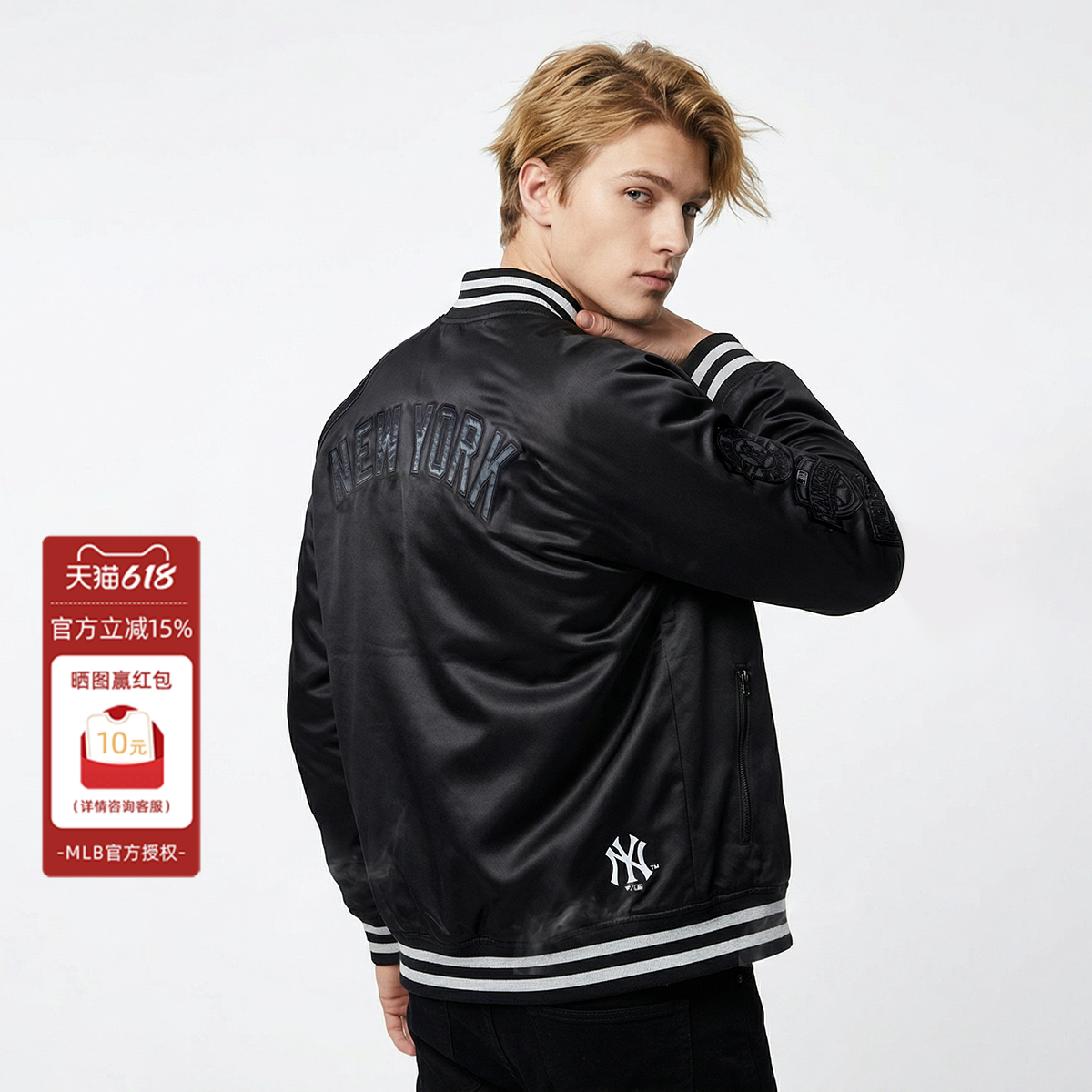 FANATICS x MLB 联名款 纽约洋基队NY 休闲运动长袖保暖夹克外套