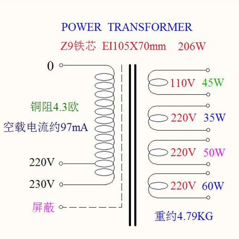 音响用206W电源净化器再生电源变压器一组110V三组220V隔离输出牛