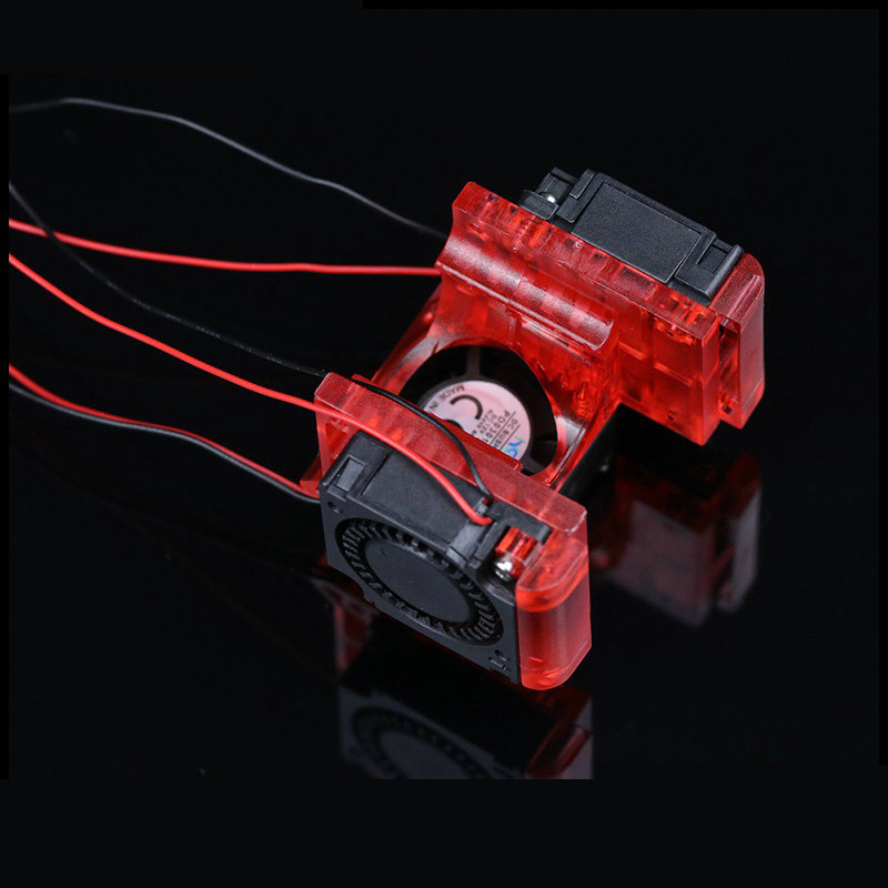 3D打印机配件E3D V6风扇升级套件12V/24V塑胶透明 红色支架升级包