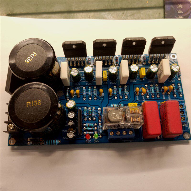 LM3886双并联纯后级功放板 带保护 参考乐林电路 PCB 空板 散件