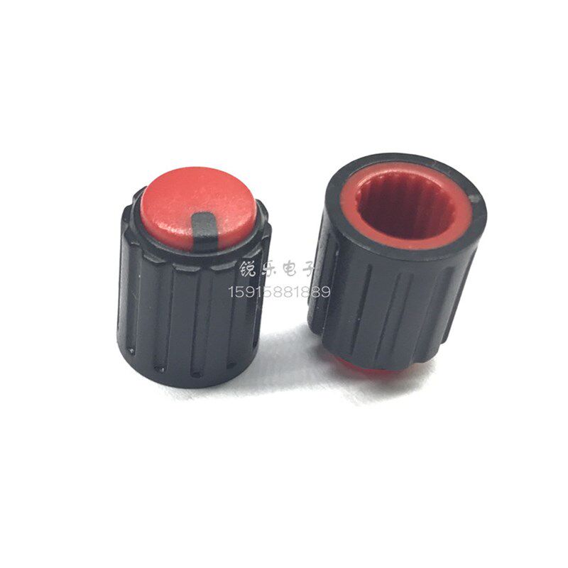 双色旋钮塑料10x12mm旋钮帽蓝顶6MM花轴电位器帽功放音响音量旋钮