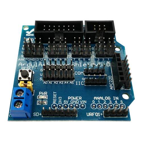 Uno R3 v5扩展板 sensor shield v5.0 电子积木 蓝版 兼容UNO R3