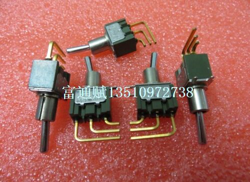 进口日本正品NKK 钮子开关M-2012V 摇头拔动 3脚2档 弯脚0.4VA28V