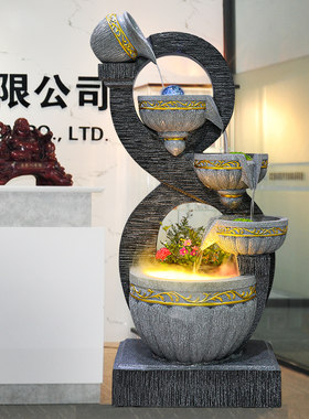 欧式流水摆件循环水生财客厅办公室鱼缸水缸造景庭院花园喷泉景观