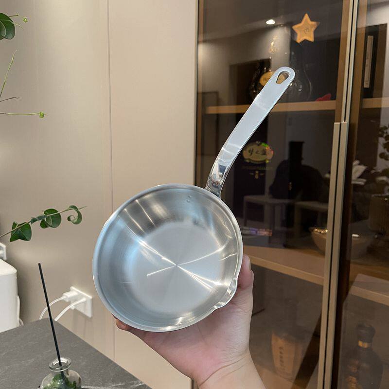 实物太可爱 304不锈钢宝宝辅食锅熬果酱煎蛋迷你小煎锅平底锅12cm